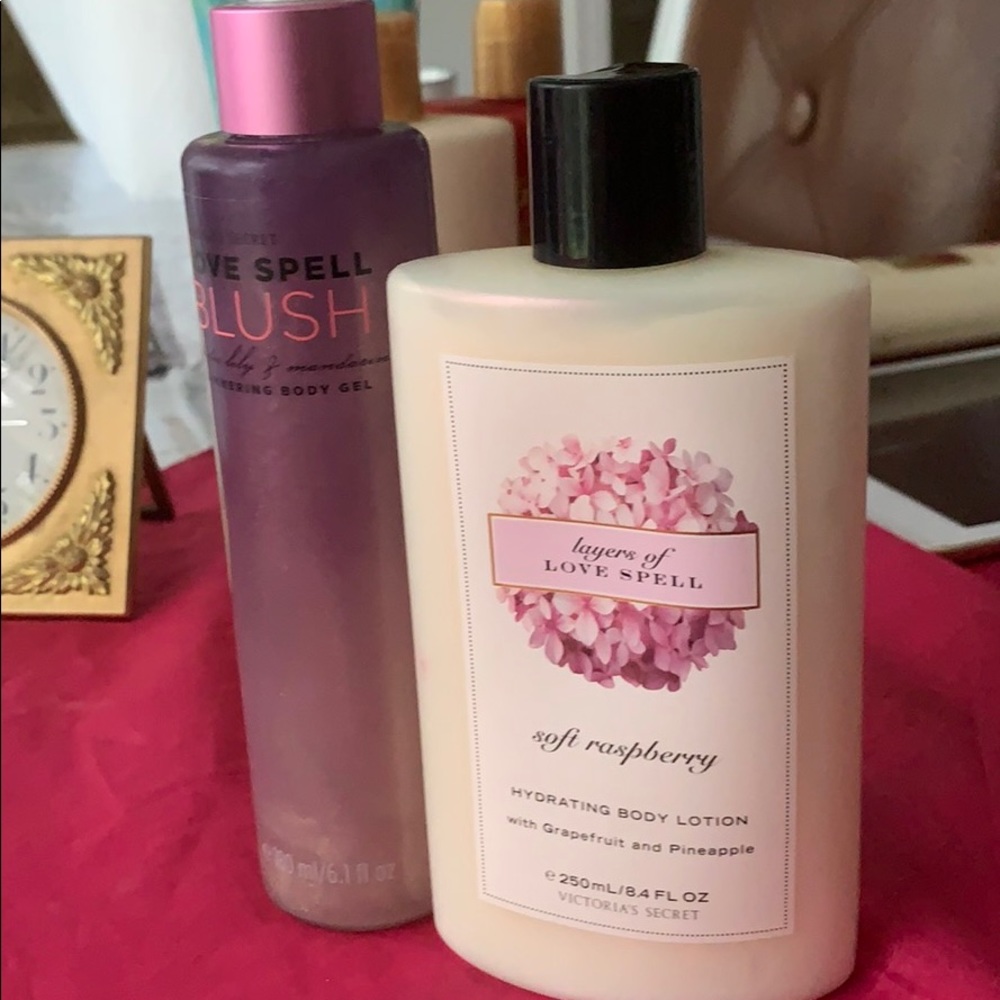 Victoria secret love spell gel and hydrating lotio